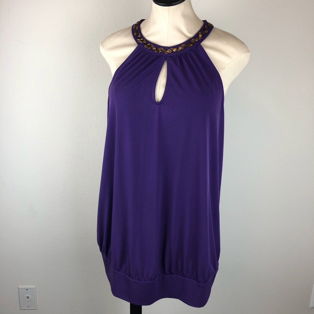 SOLD ❗️NWOT Lane Bryant Purple Top keyhole Front